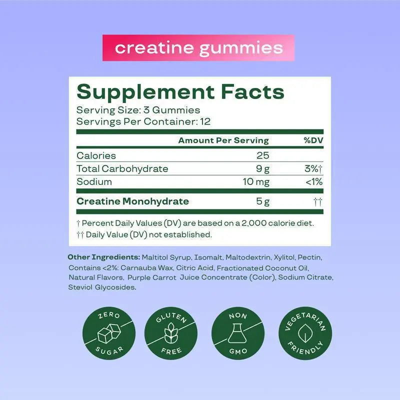 Creatine Gummies Berry Flavored 36 Capsules
